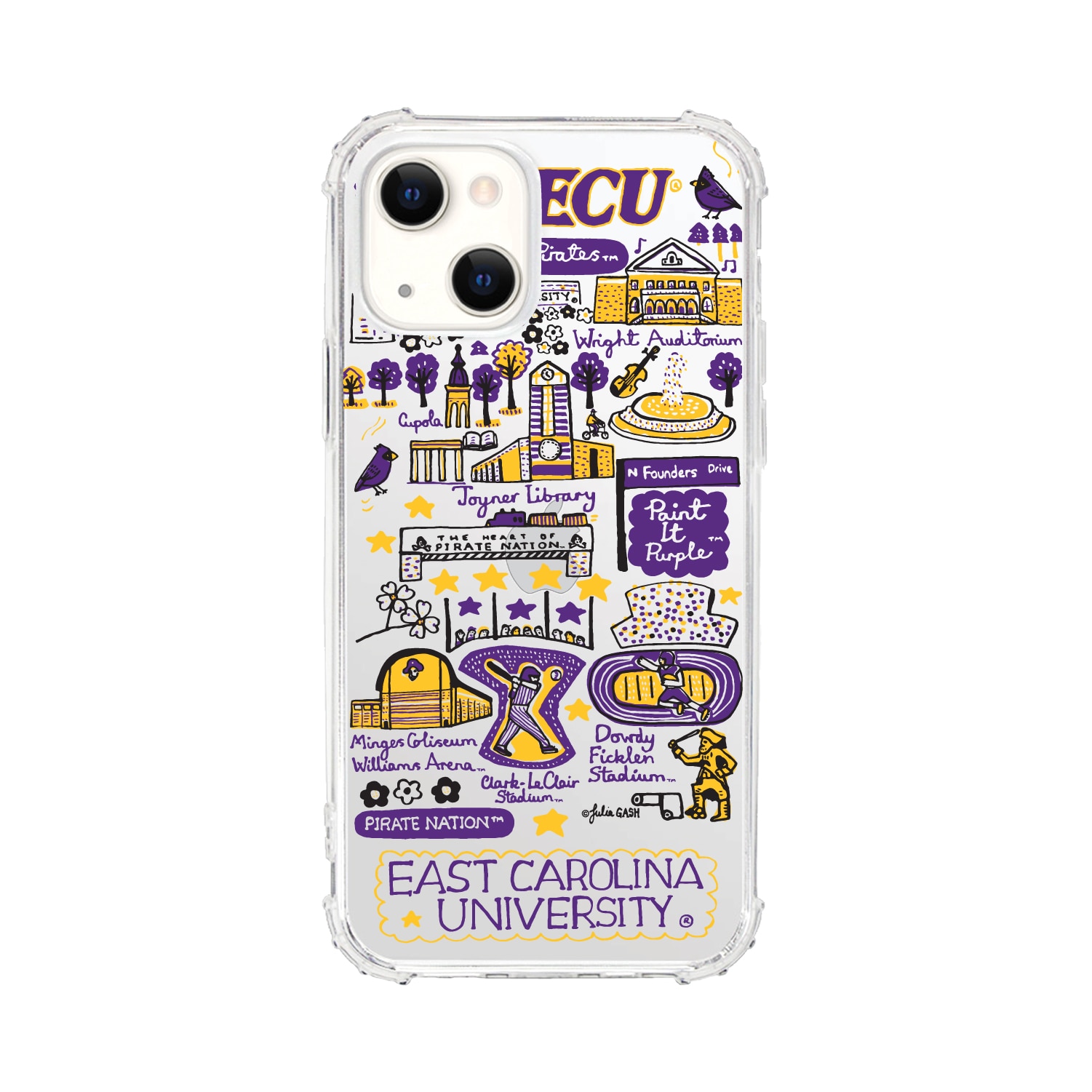 East Carolina University - Clear Tough Edge Phone Case, Julia Gash - iPhone 14 Plus