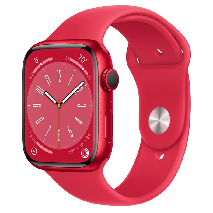 Apple Watch Series 8 GPS + Cellular 45mm (PRODUCT)RED Aluminum Case with (PRODUCT)RED Sport Band - S/M