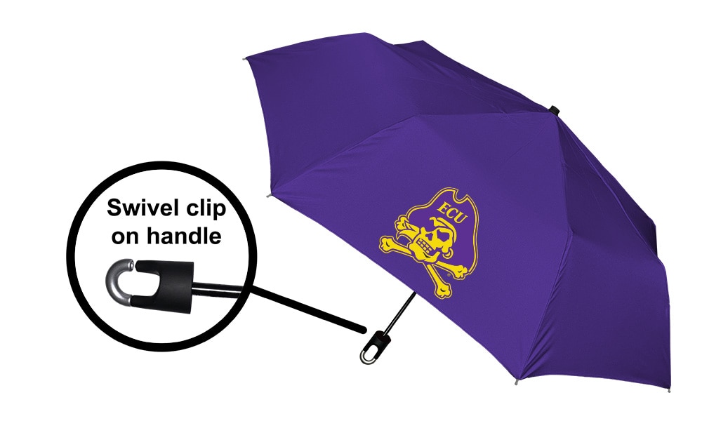 East Carolina Pirates 8502 EMB 42" UMB Storm Clip Mini Folding