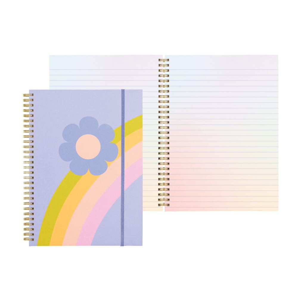 Talking Out of Turn Rainbow Flower College Ruled Notebook