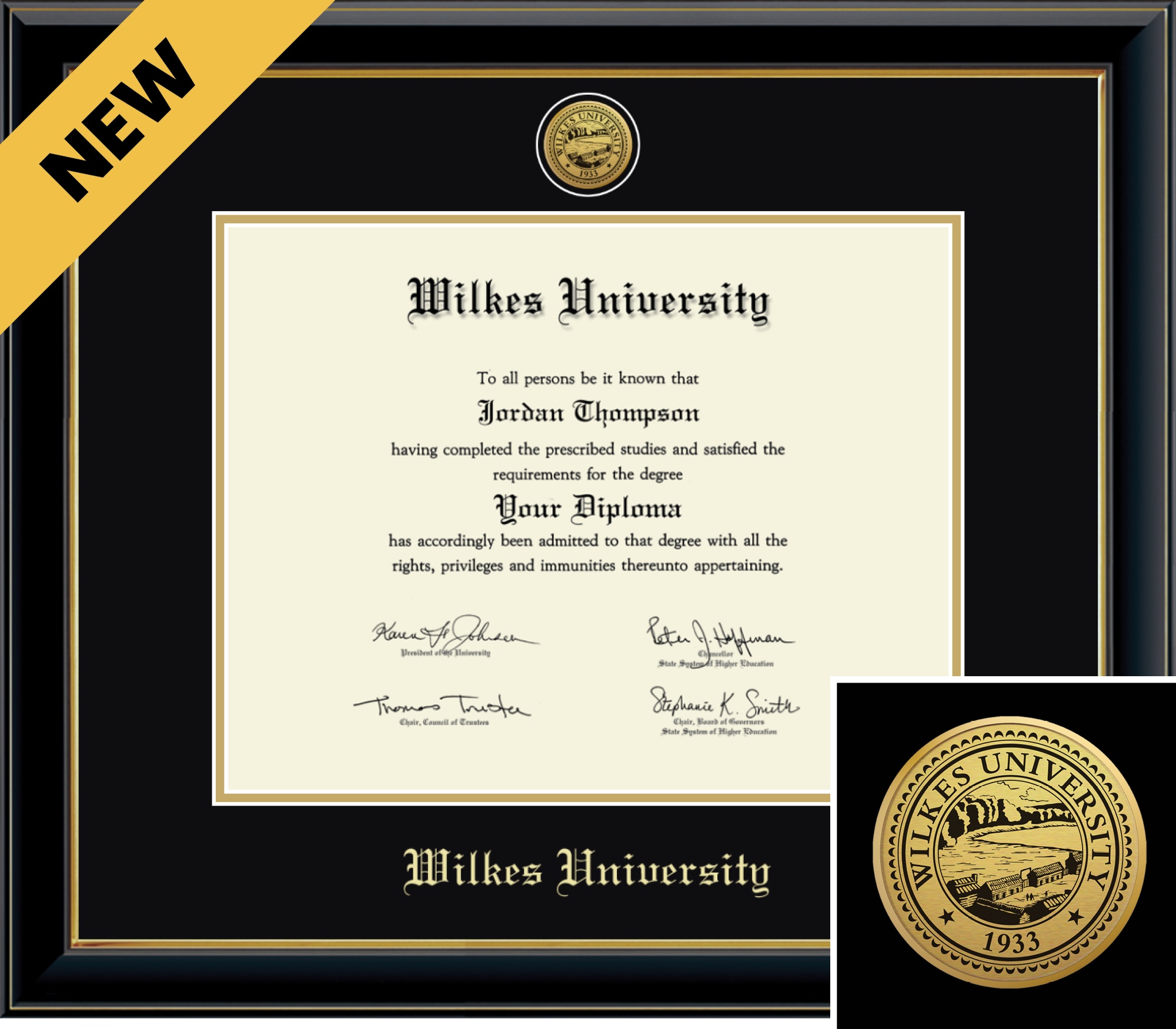 Church Hill Classics Onyx 11x14 Black Diploma Frame