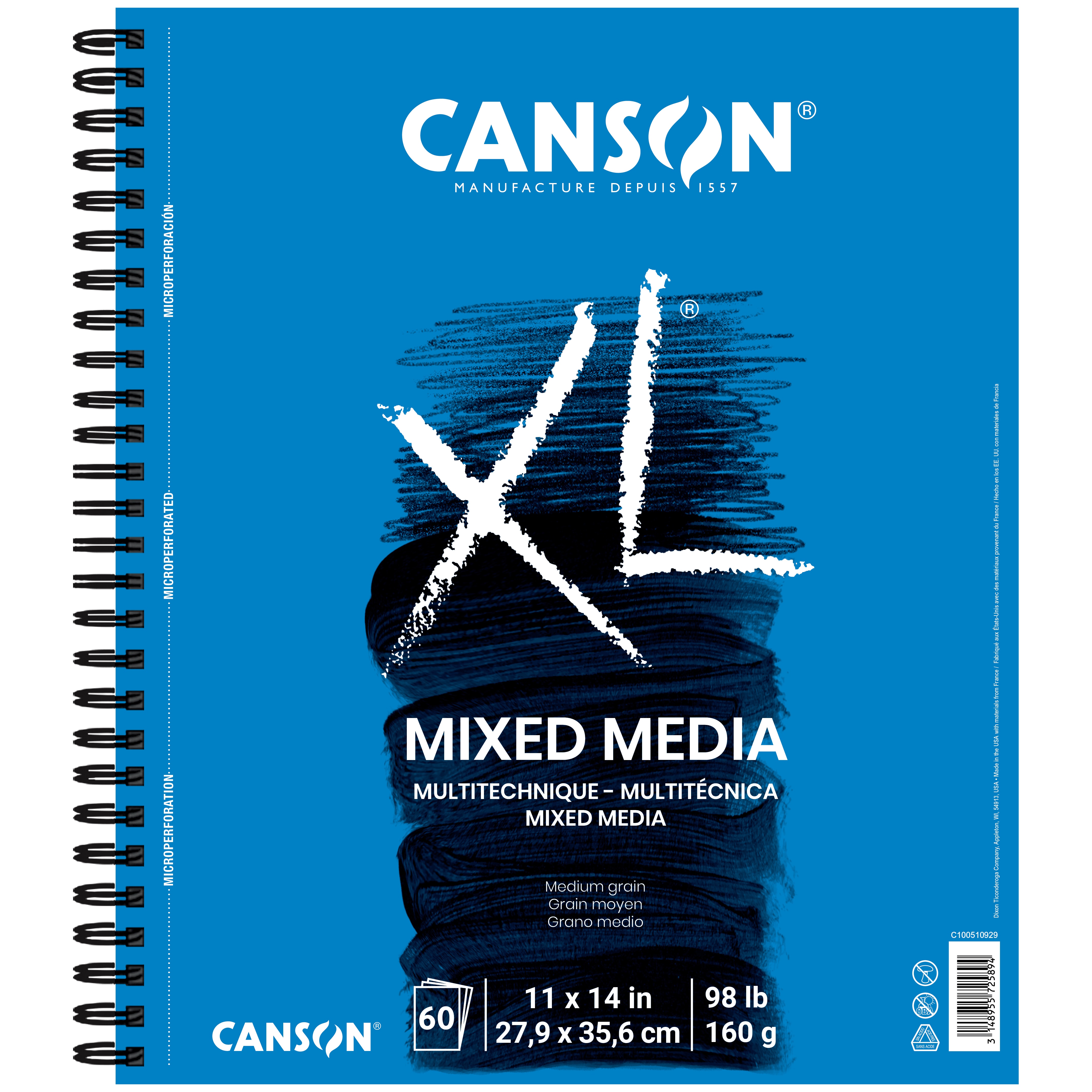 Canson XL Mix Media Pad, 11" x 14", 60 Sheets/Pad