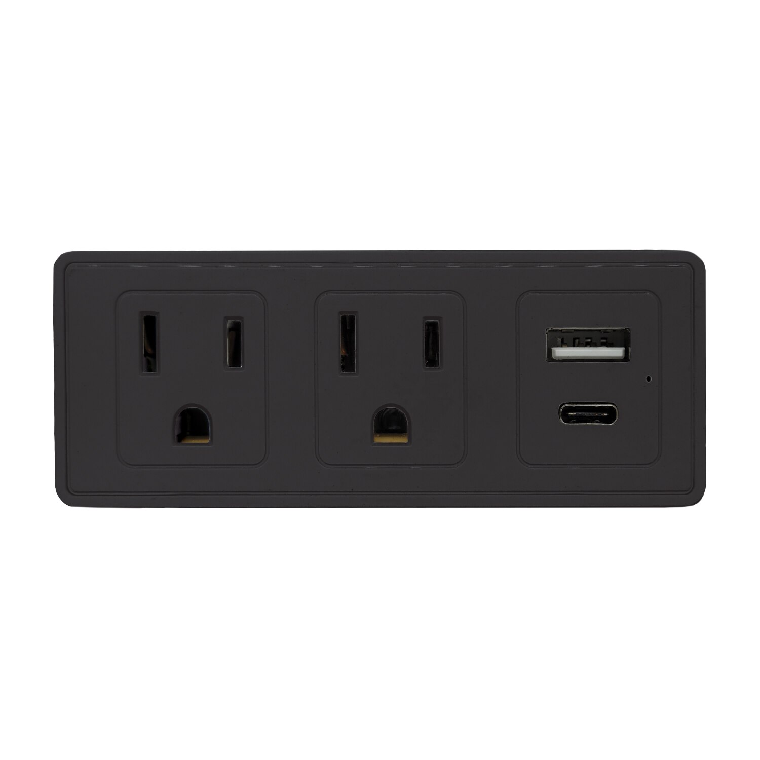 1 Pack-Multi-Port Slim Charging Station 2AC + 1USB + 1USBC w/ Surge Protection ETL Certified- Black