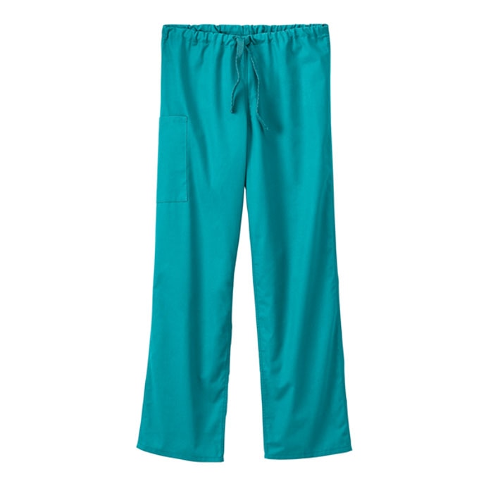 Unisex Full Drawstring Elastic Back Pant Teal X-Small