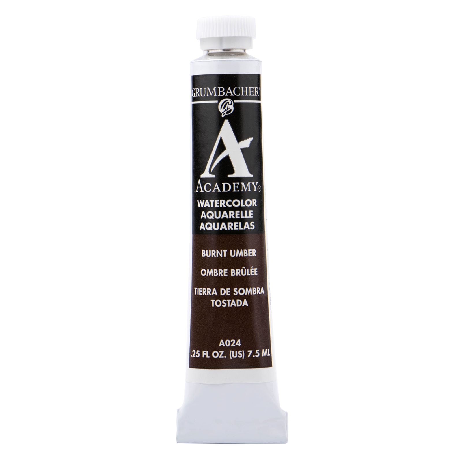 Grumbacher Academy Watercolor, 7.5ml Tube, Burnt Umber