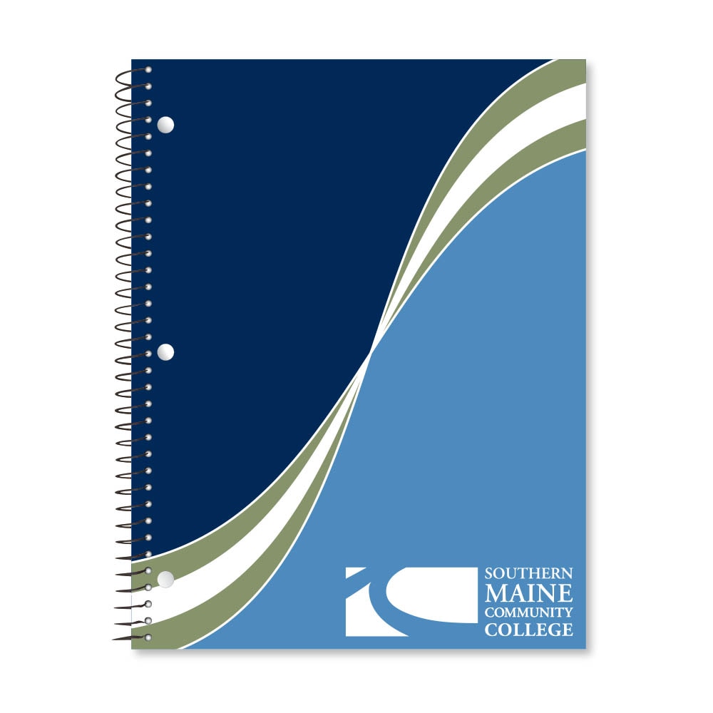 Digi Curve Divide 1 Subject 11"x8.5" 70 Count College Ruled Spiral Notebook