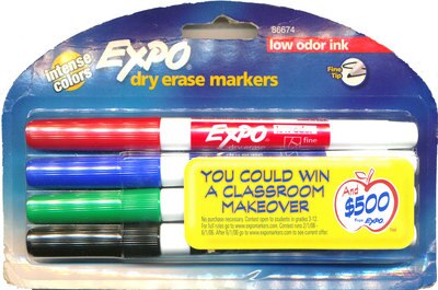 Expo Fine Tip Dry Erase Markers, 4Pack