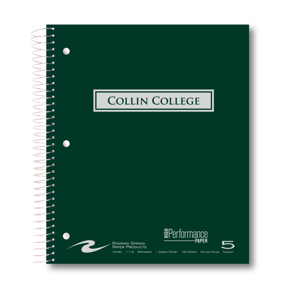 Roaring Premium 5 Subject Notebook, 8.5x11 College Ruled 20lb Paper, Pressboard Foil Cover