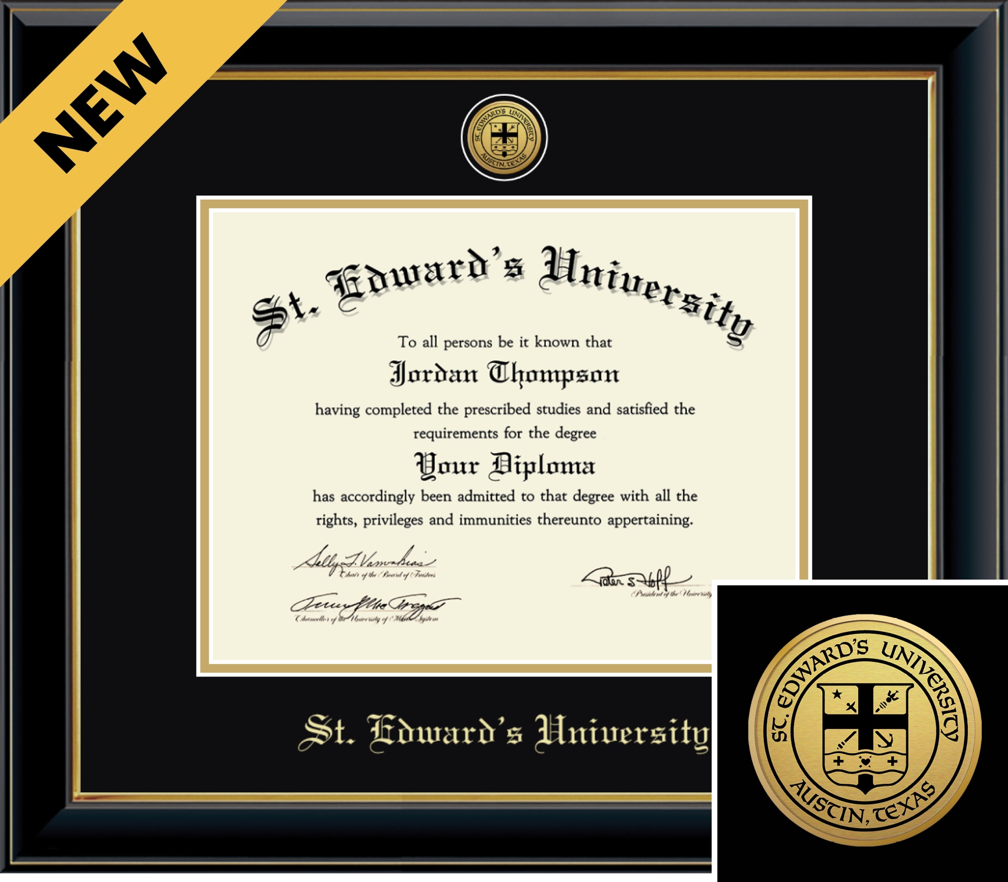 Church Hill Classics Onyx 8.5x11 Black Diploma Frame