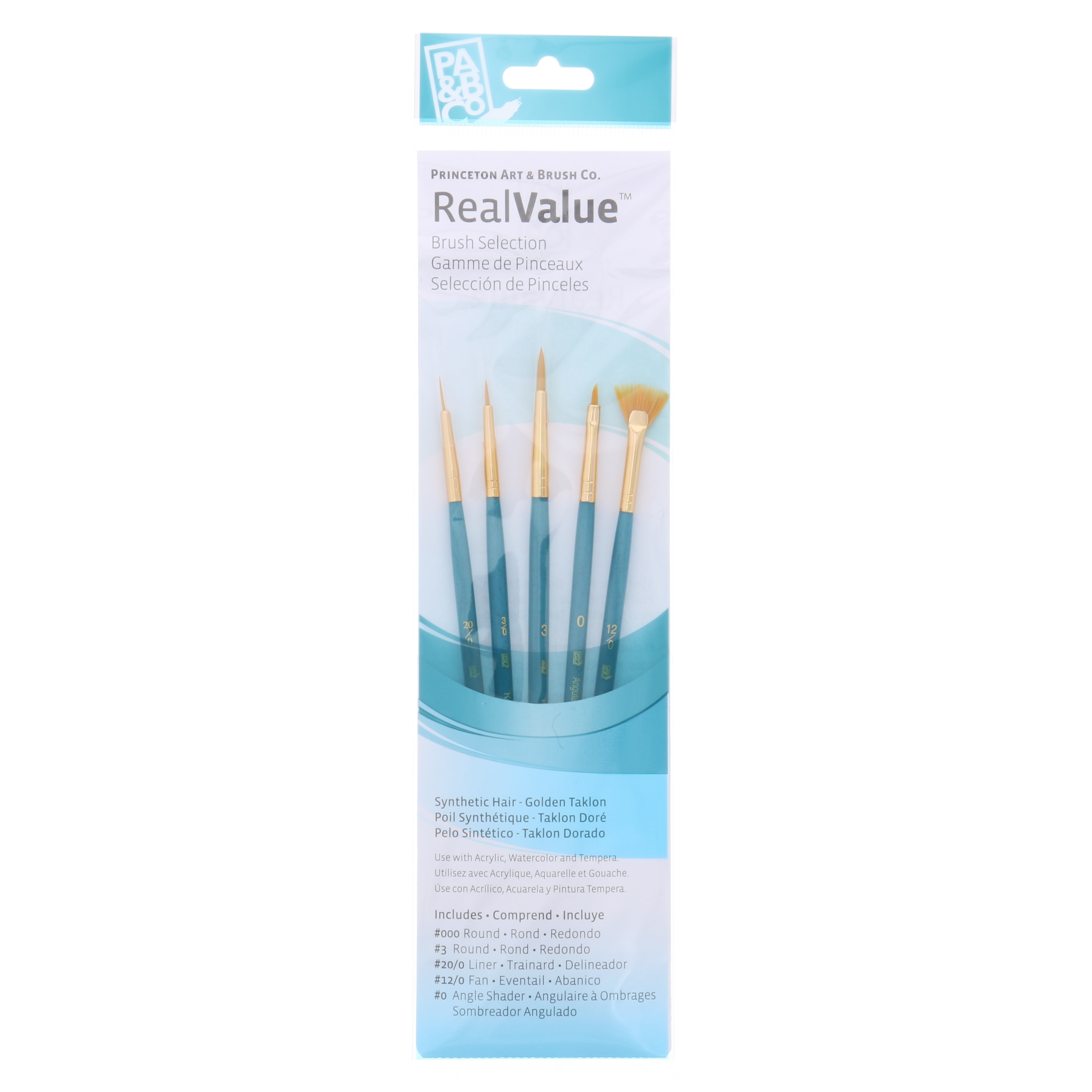 Brush Gold Taklon Value 5Pk