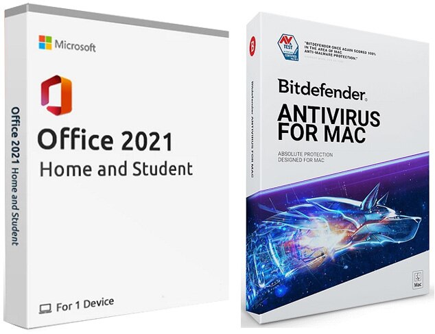 Microsoft Office Home & Student 2021 with Bitdefender AntiVirus (Mac Download)