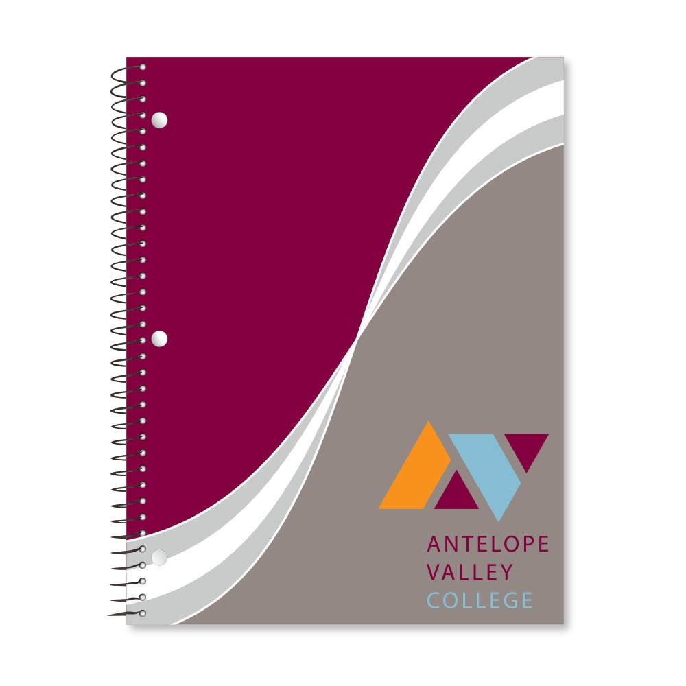 Digi Curve Divide 1 Subject 11"x8.5" 70 Count College Ruled Spiral Notebook