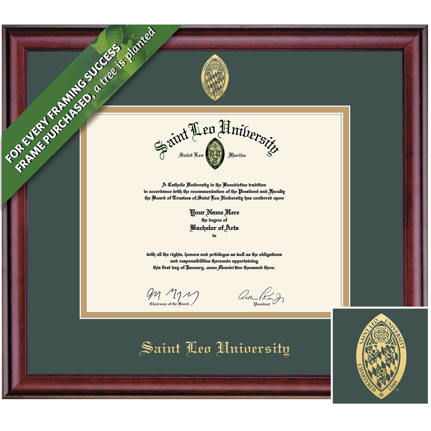 Framing Success 8.5 x 11 Classic Gold Gold Embossed School Seal Bachelors Diploma Frame