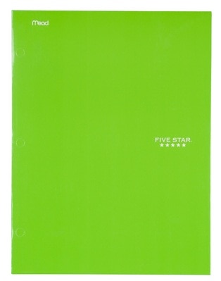 Five Star 4Pocket Paper Folder Assorted Colors