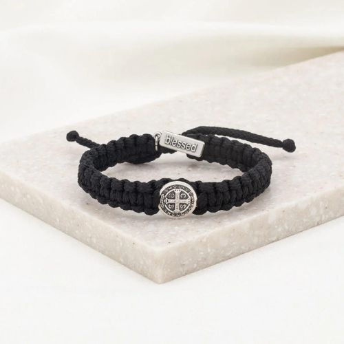 My Saint My Hero One Blessing for Him Bracelet Black/Silver Medal