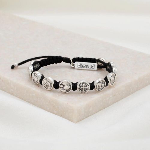 My Saint My Hero Saints & Heroes All Saints Bracelet Silver/Black