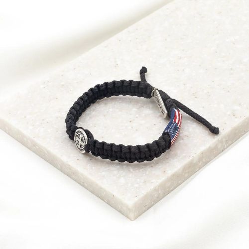 MSMH God Bless America Blessing Bracelet Black/Silver