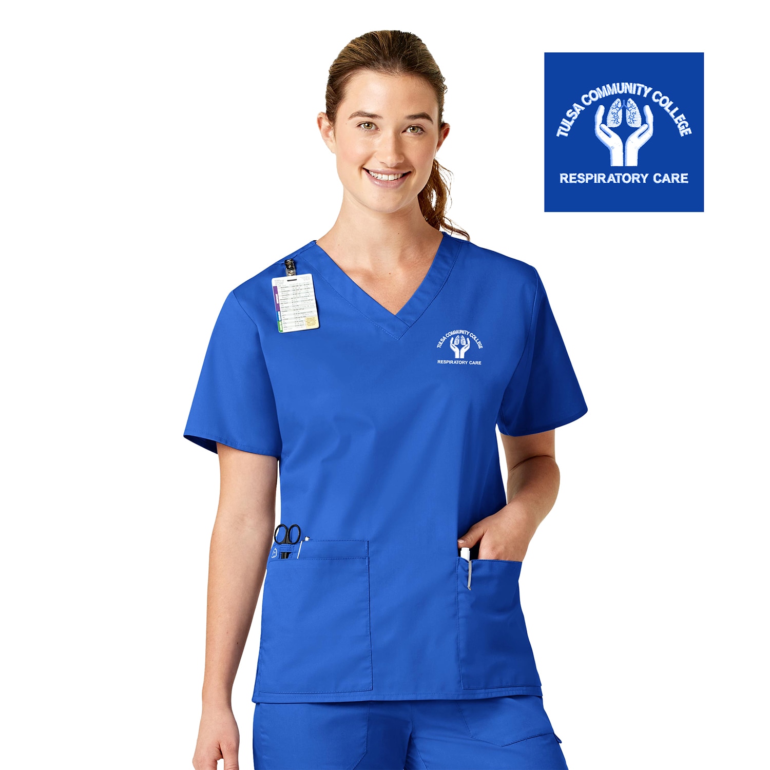 WonderWink Respiratory Care WWK Women's V-Neck Scrub Top, 101TUL4