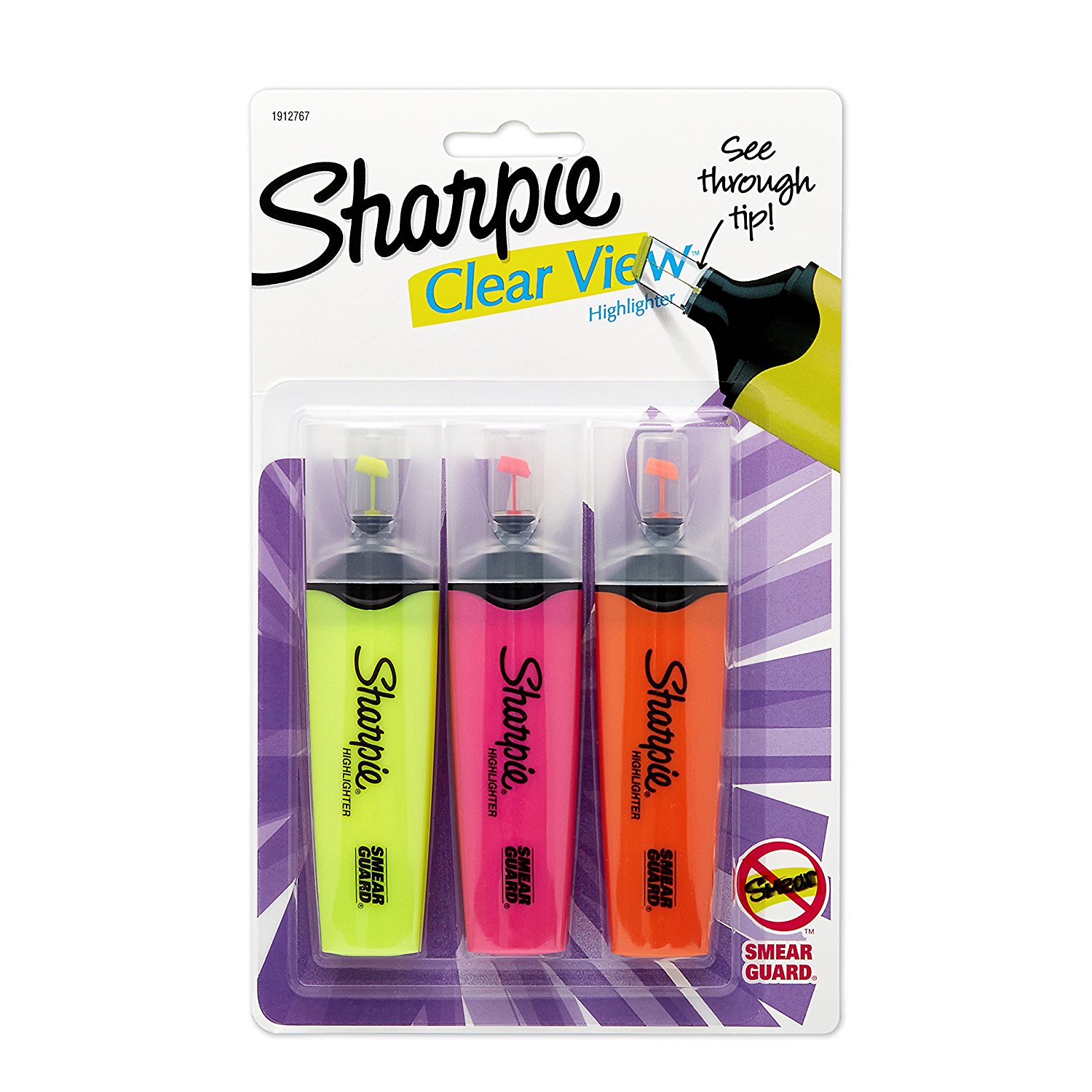 Sharpie Clear View Tank Highlighters Assorted 3ct