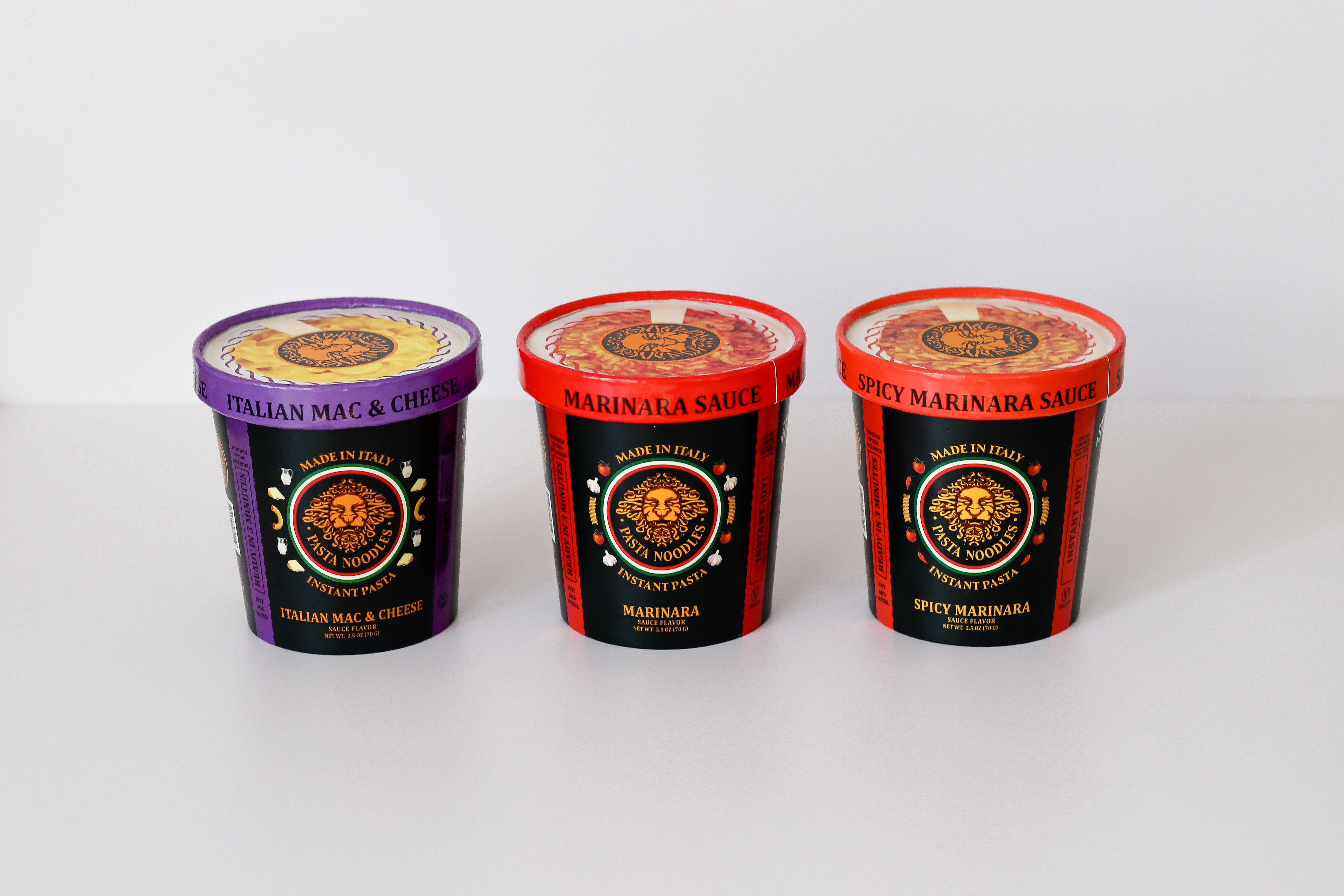 Pasta Noodles - Variety Pack 4Cups of 3 Flavors (12Cups)
