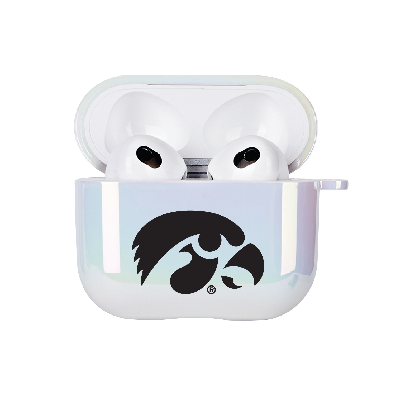 The University of Iowa - Airpod 3rd Gen Case (TPU), Iridescent White, Classic V1