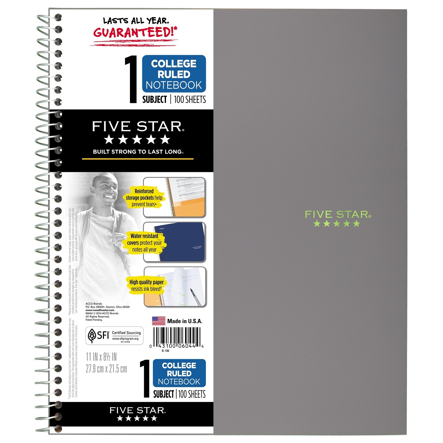 Five Star Trend Wirebound Notebook 1 Subject College Ruled 11 x 8 12 Assorted Colors