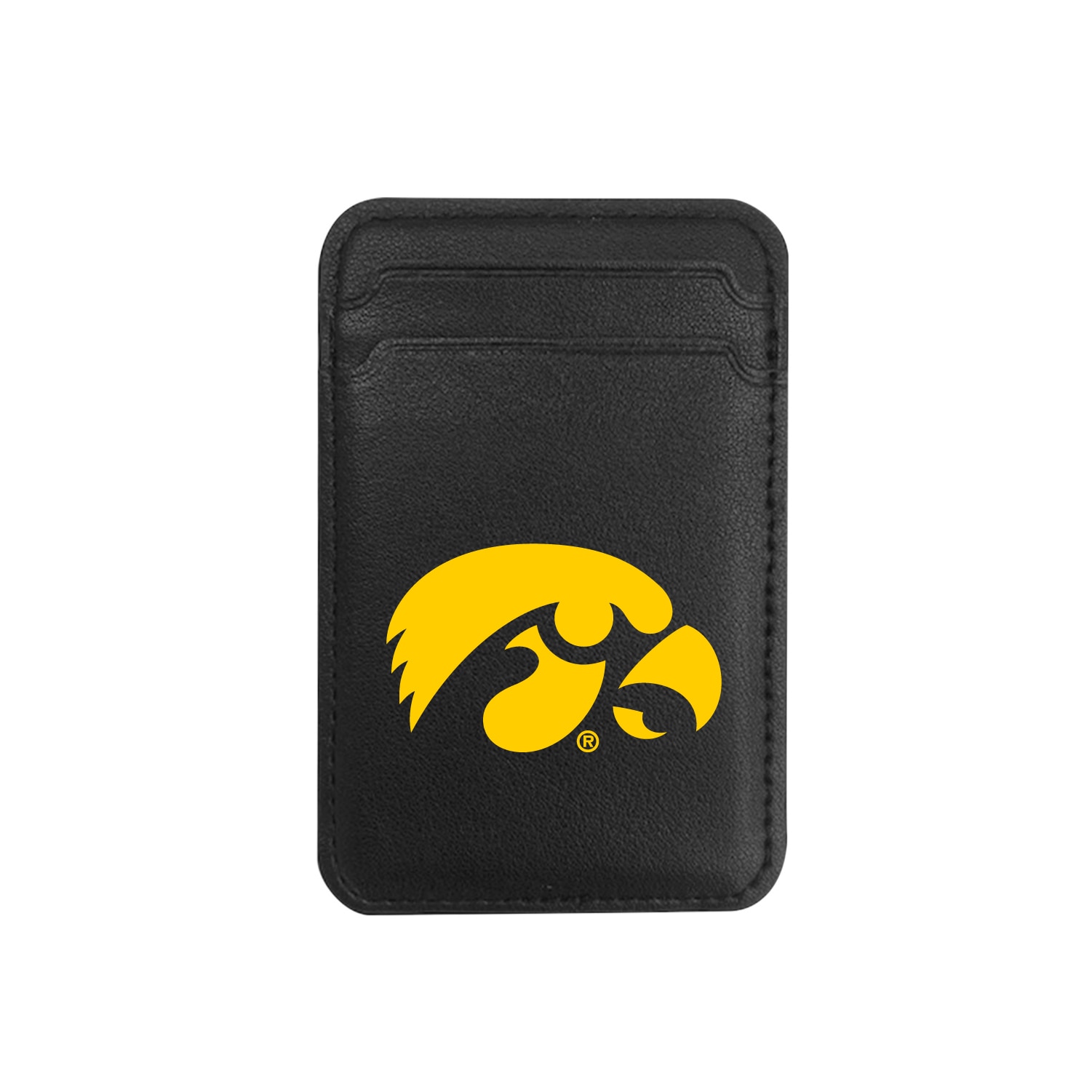 The University of Iowa V2 - Leather Wallet Sleeve (Top Load, Mag Safe), Black, Classic V1
