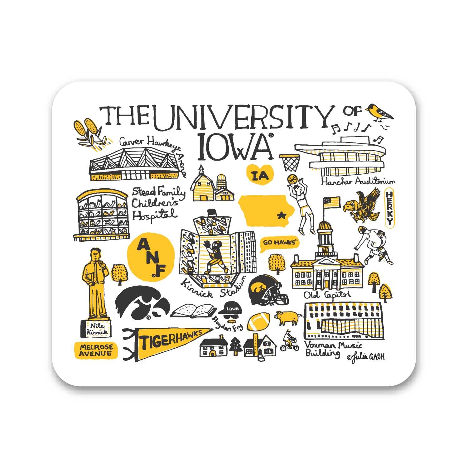 The University of Iowa JG, Mousepad, Cityscape