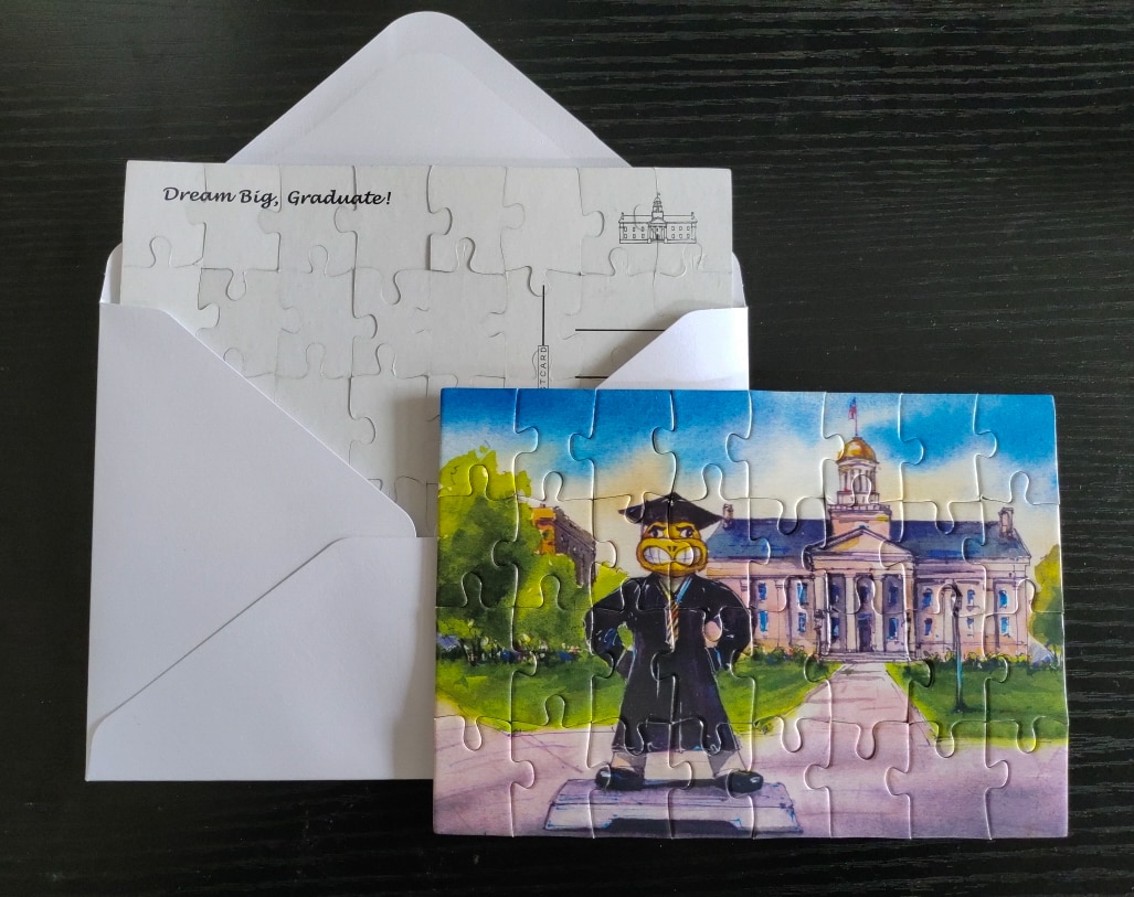 Herky the Graduate Postcard Puzzle