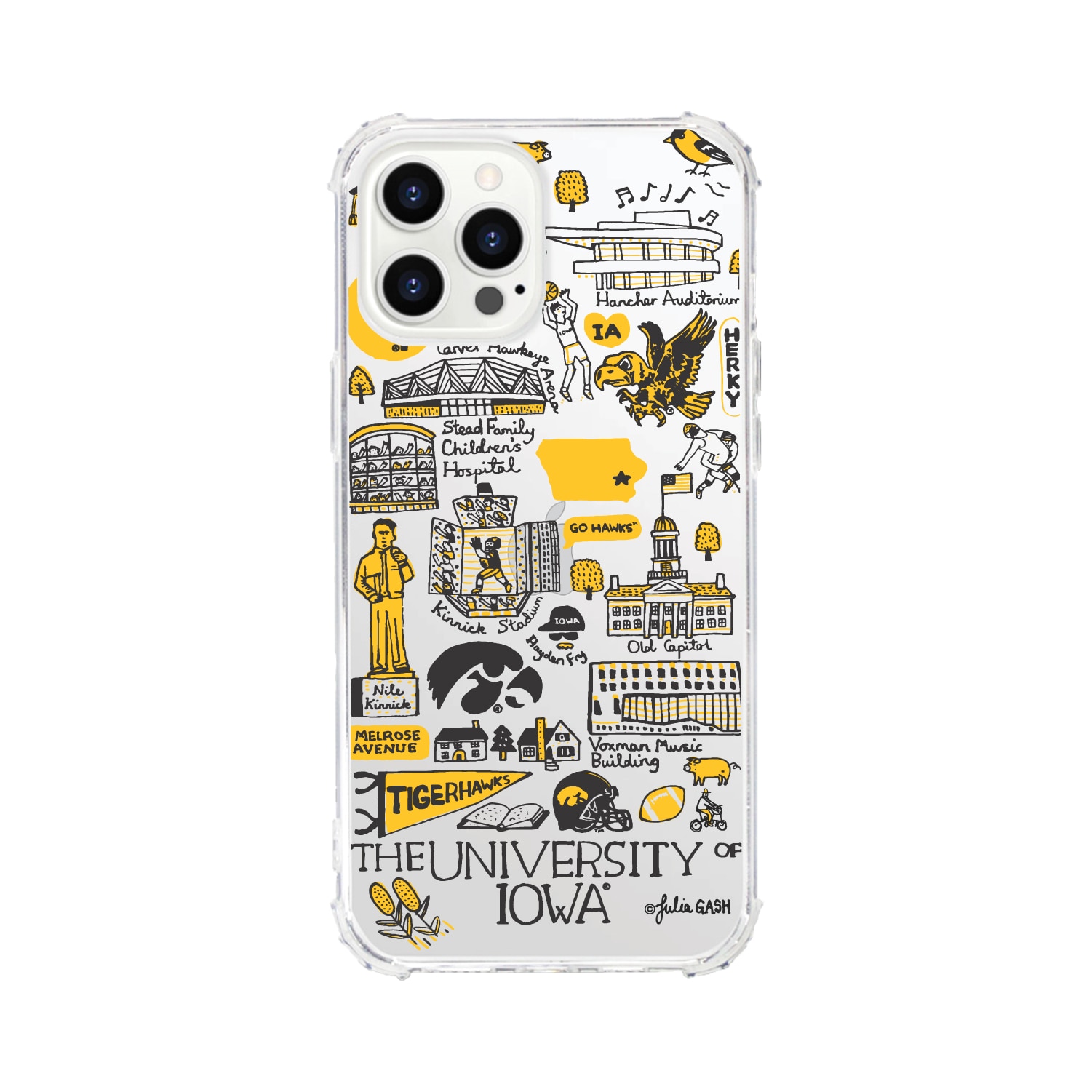 The University of Iowa- Clear Tough Edge Phone Case, Julia Gash - iPhone 15