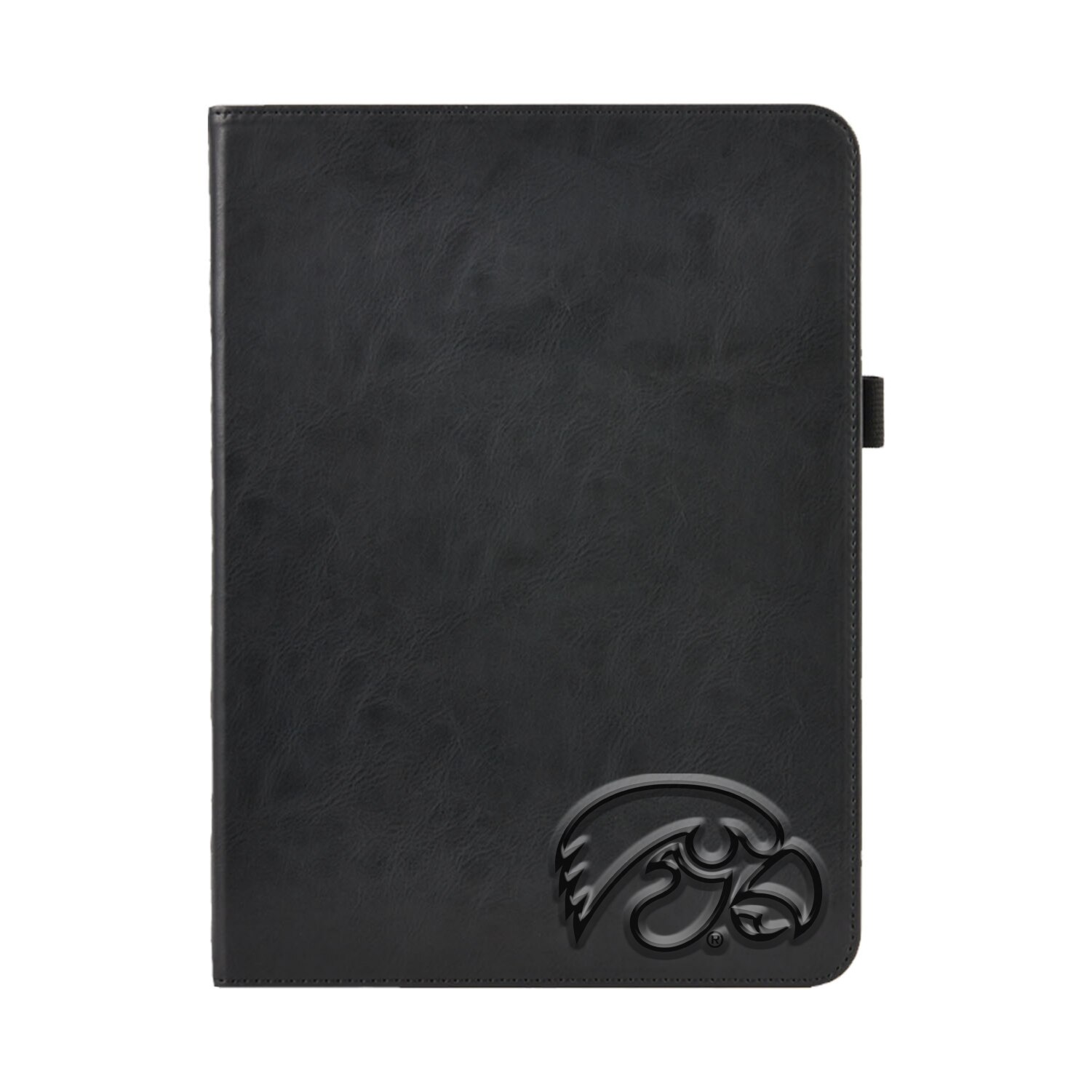 The University of Iowa V2 Black Leather Folio Tablet Case, Alumni V2 - iPad (9th gen)