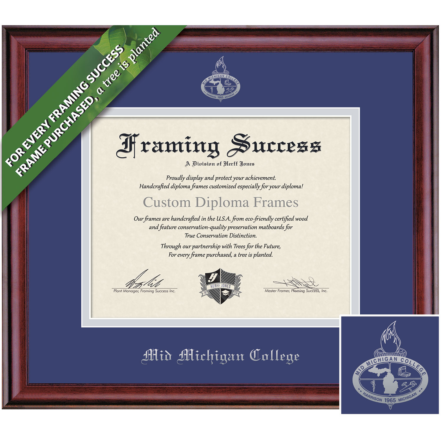Framing Success 8.5 x 11 Classic Silver Embossed School Seal Associates Diploma Frame