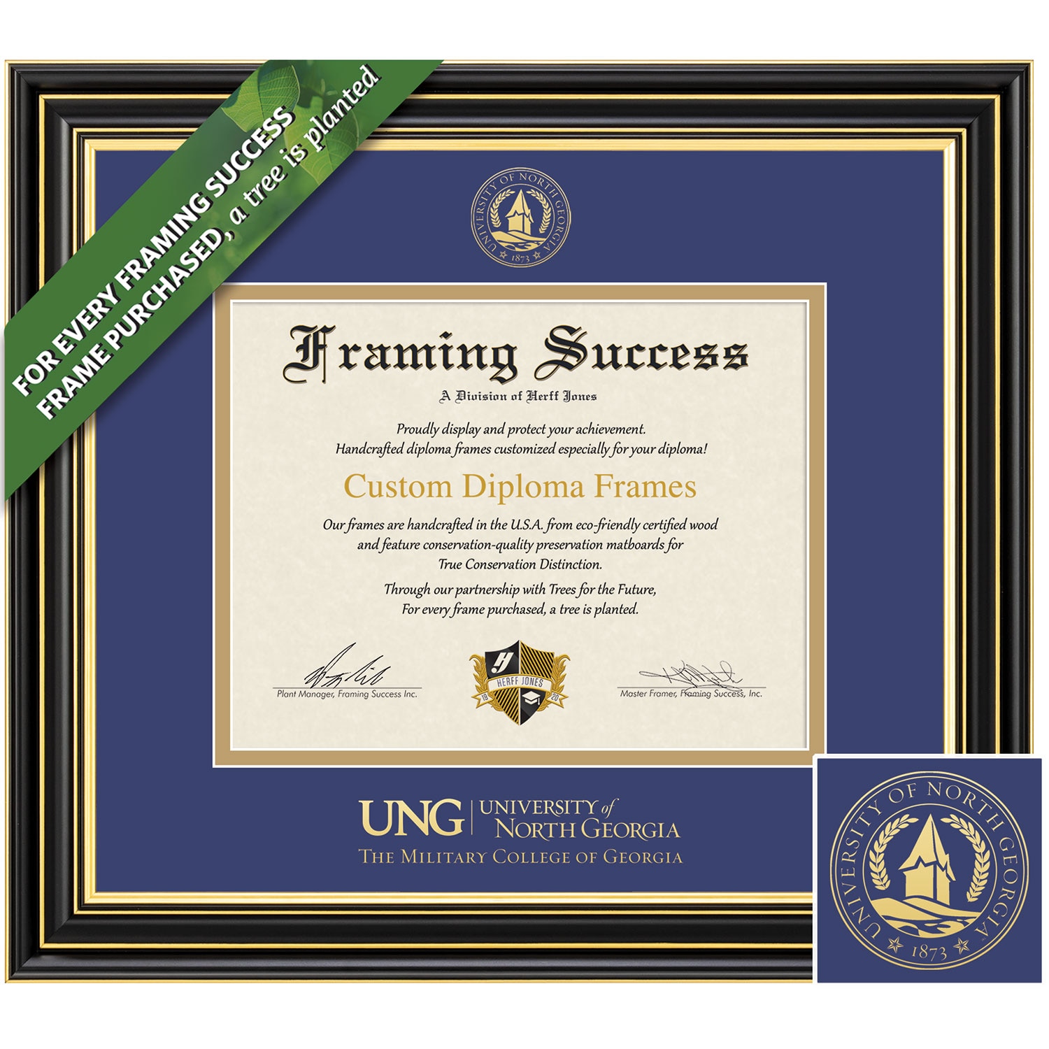 Framing Success 11 x 14 Prestige Gold Embossed School Seal Bachelors Masters Doctorate Diploma Frame