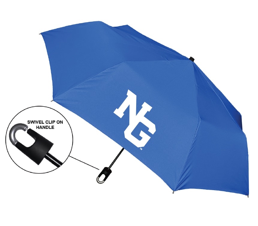 "Storm Clip" Mini Folding Emblematic Solid Umbrella 42" Coverage