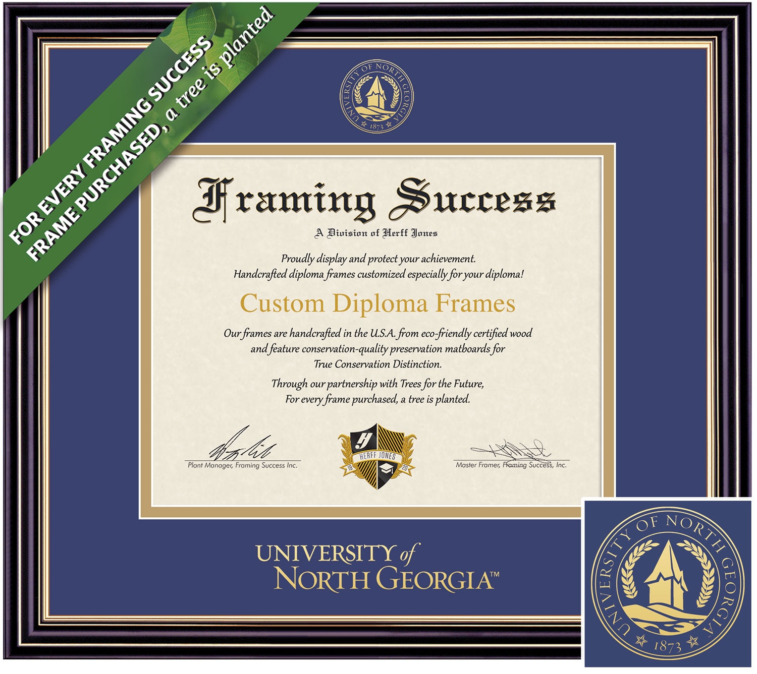 Framing Success 11 x 14 Prestige Gold Embossed School Seal Bachelors Masters PhD Diploma Frame