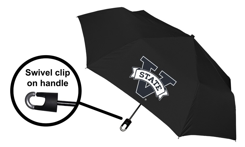 Valdosta State University "Storm Clip" Mini Folding Emblematic Solid Umbrella 42" Coverage