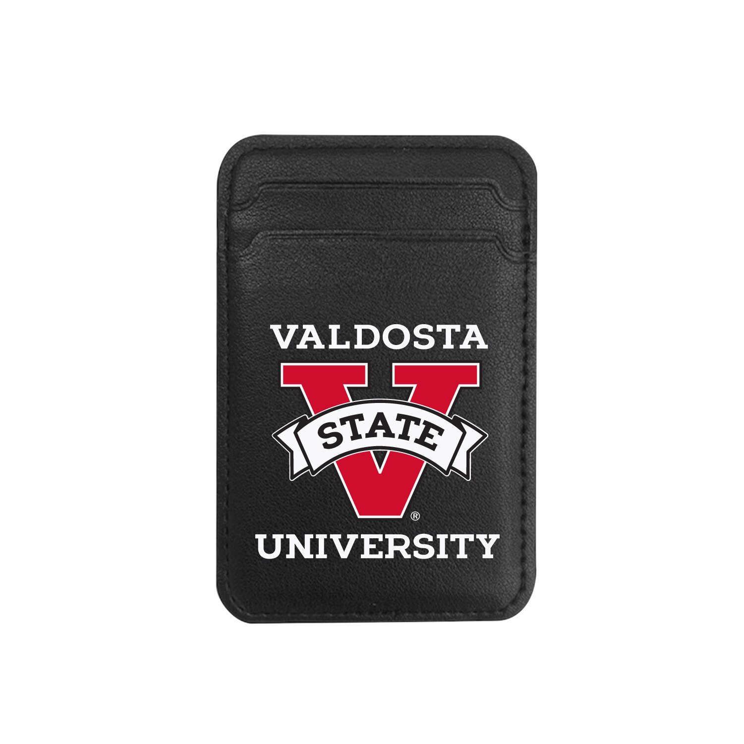 Valdosta State University - Leather Wallet Sleeve (Top Load, Mag Safe), Black, Classic V1
