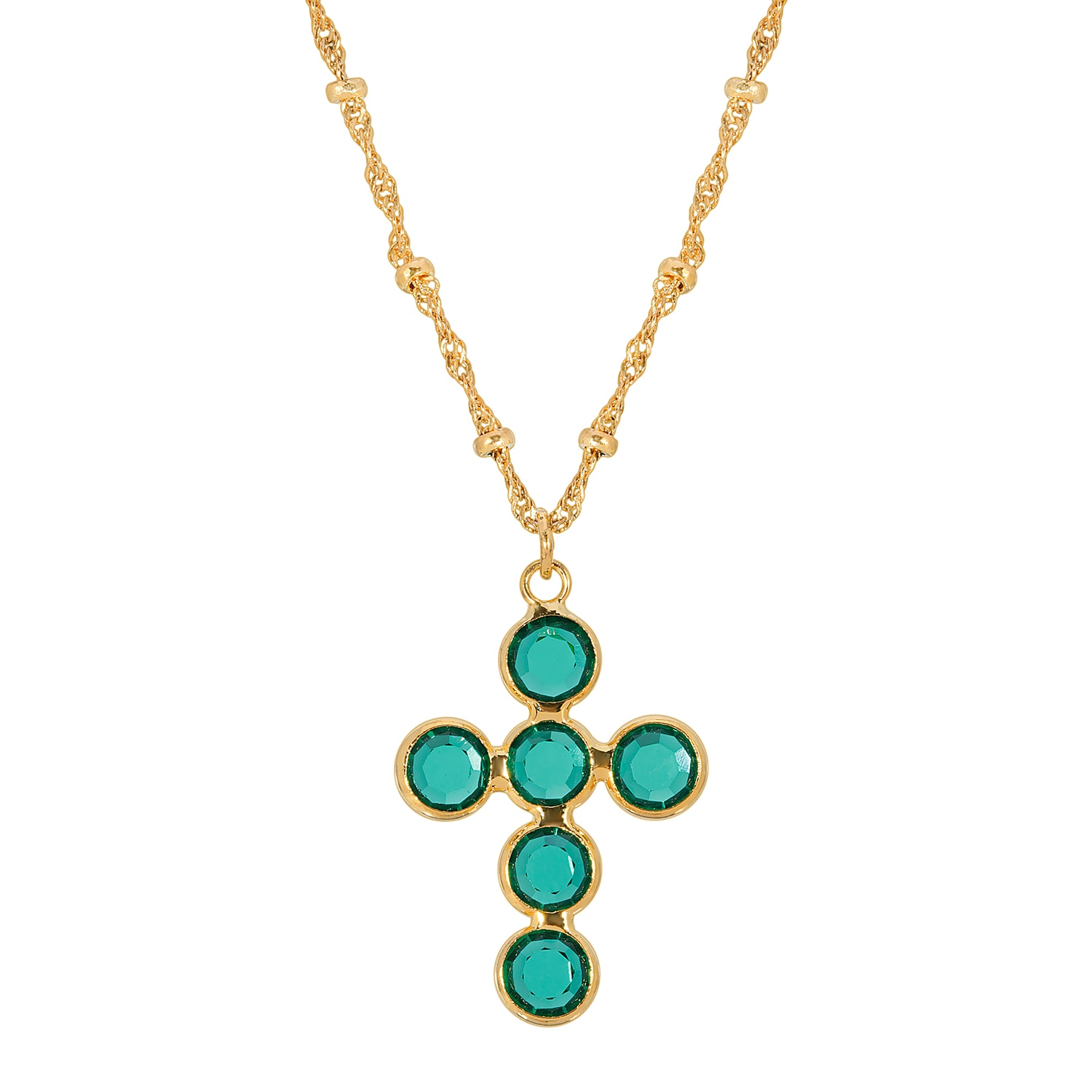 1928 Symbols of Faith Austrian crystal cross necklace 16-19 inch adjustable chain