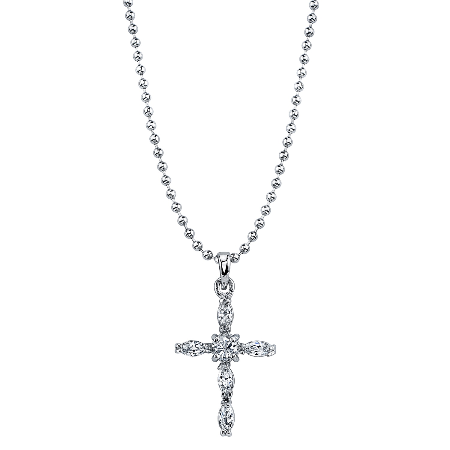 1928 Symbols of Faith crystal cross necklace 20 inch chain