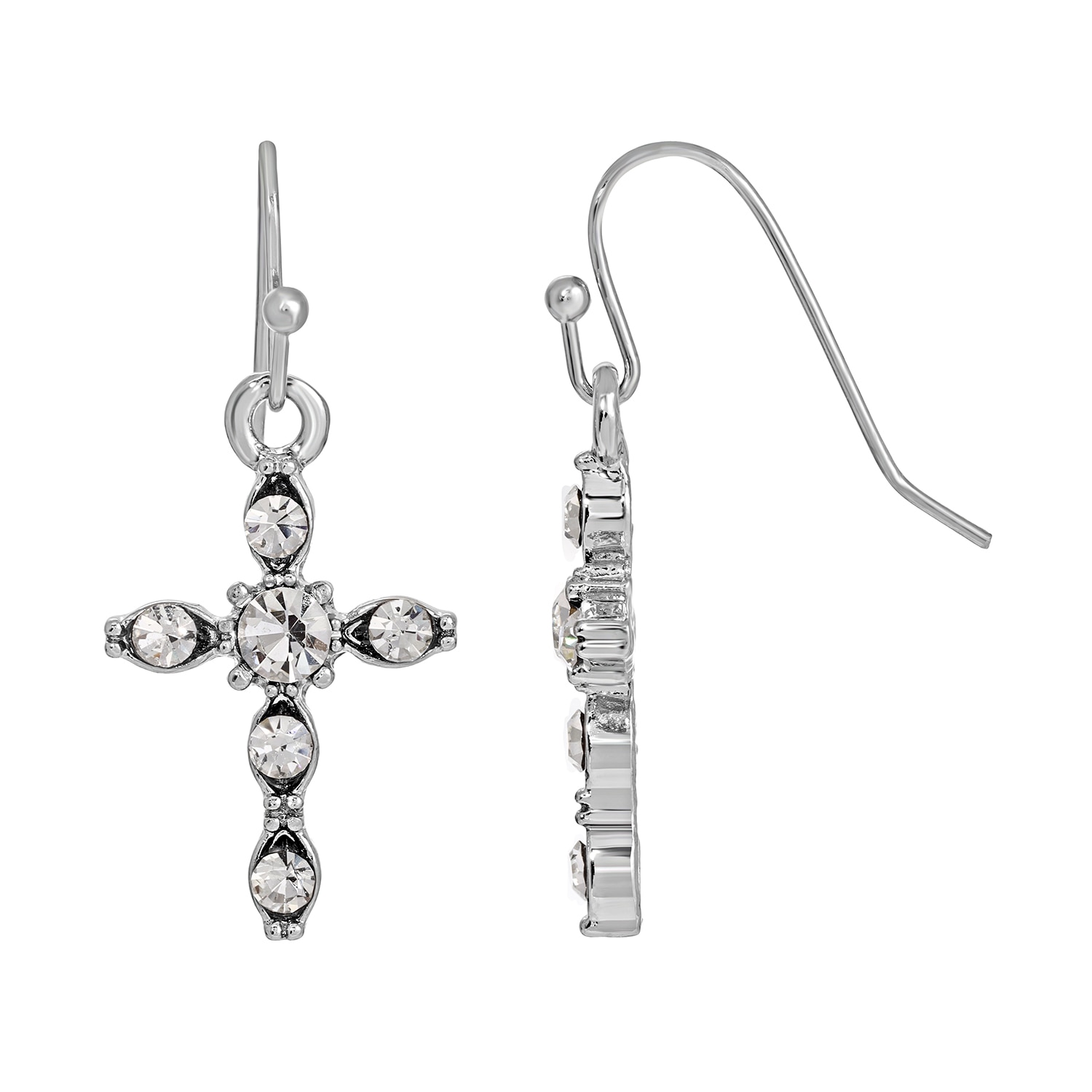 1928 Symbols of Faith crystal cross earrings