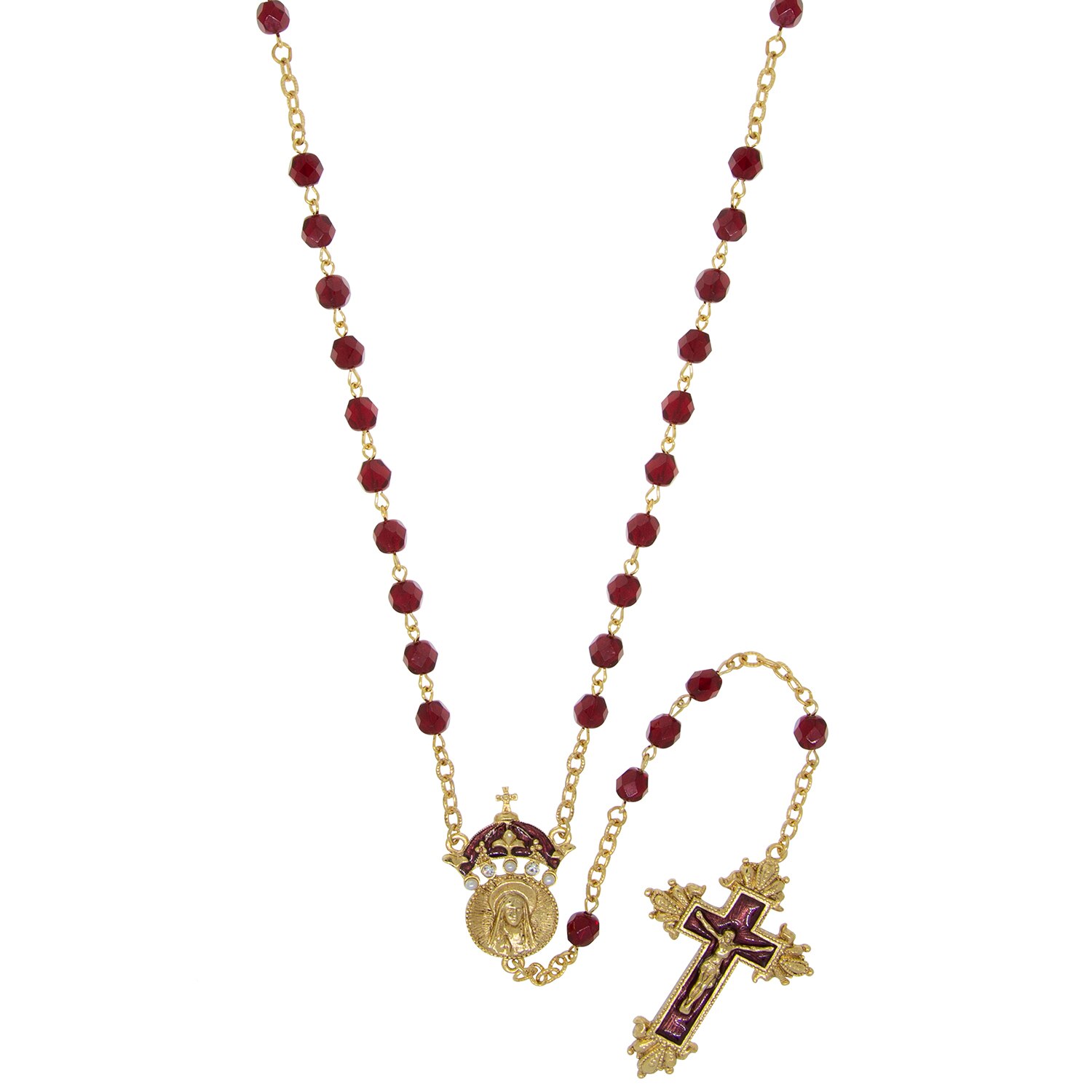 1928 Symbols of Faith King of Kings hand enameled rosary 28 inches