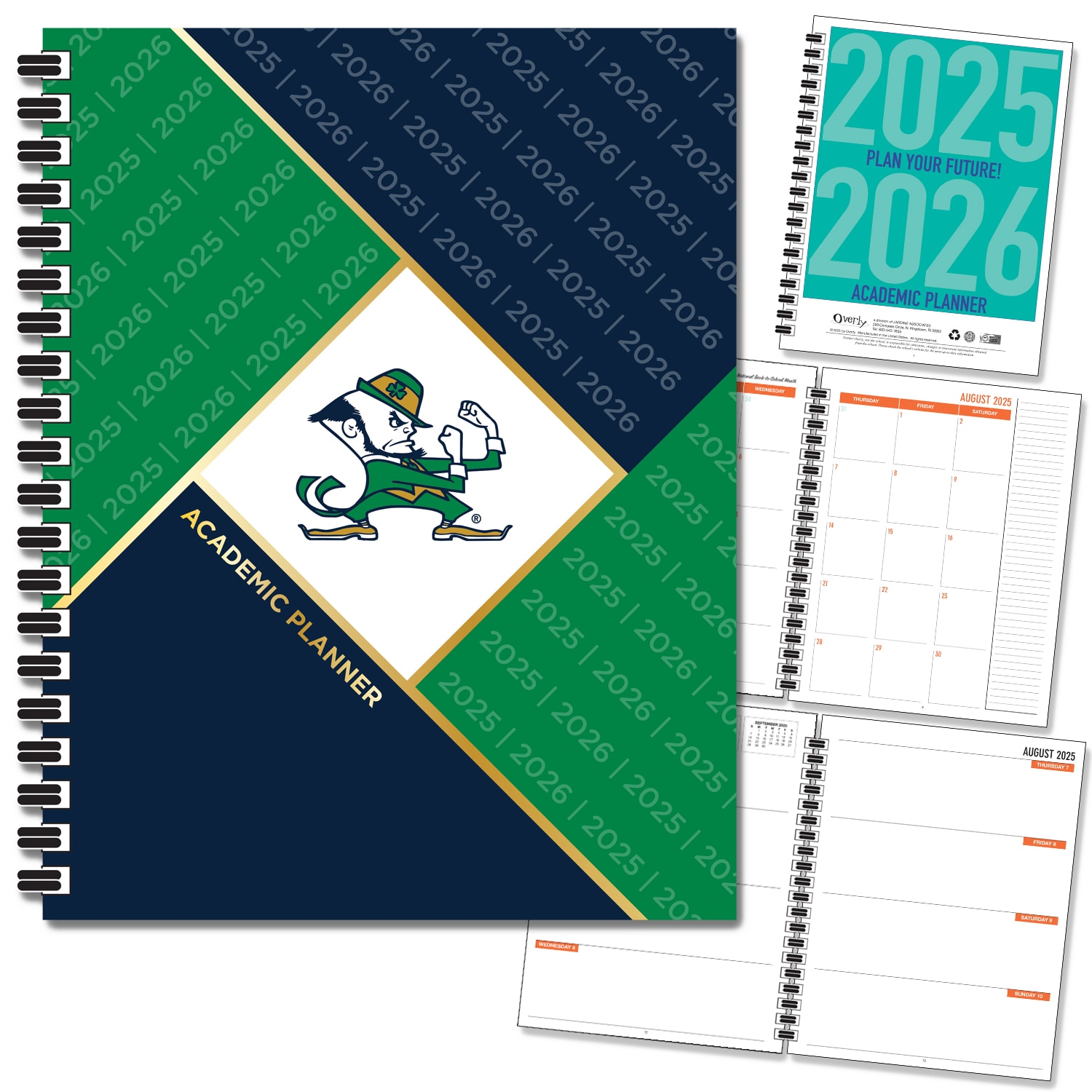 ND Spirit Soft Touch Foil - Mascot Imprinted Planner 25-26 AY 7x9