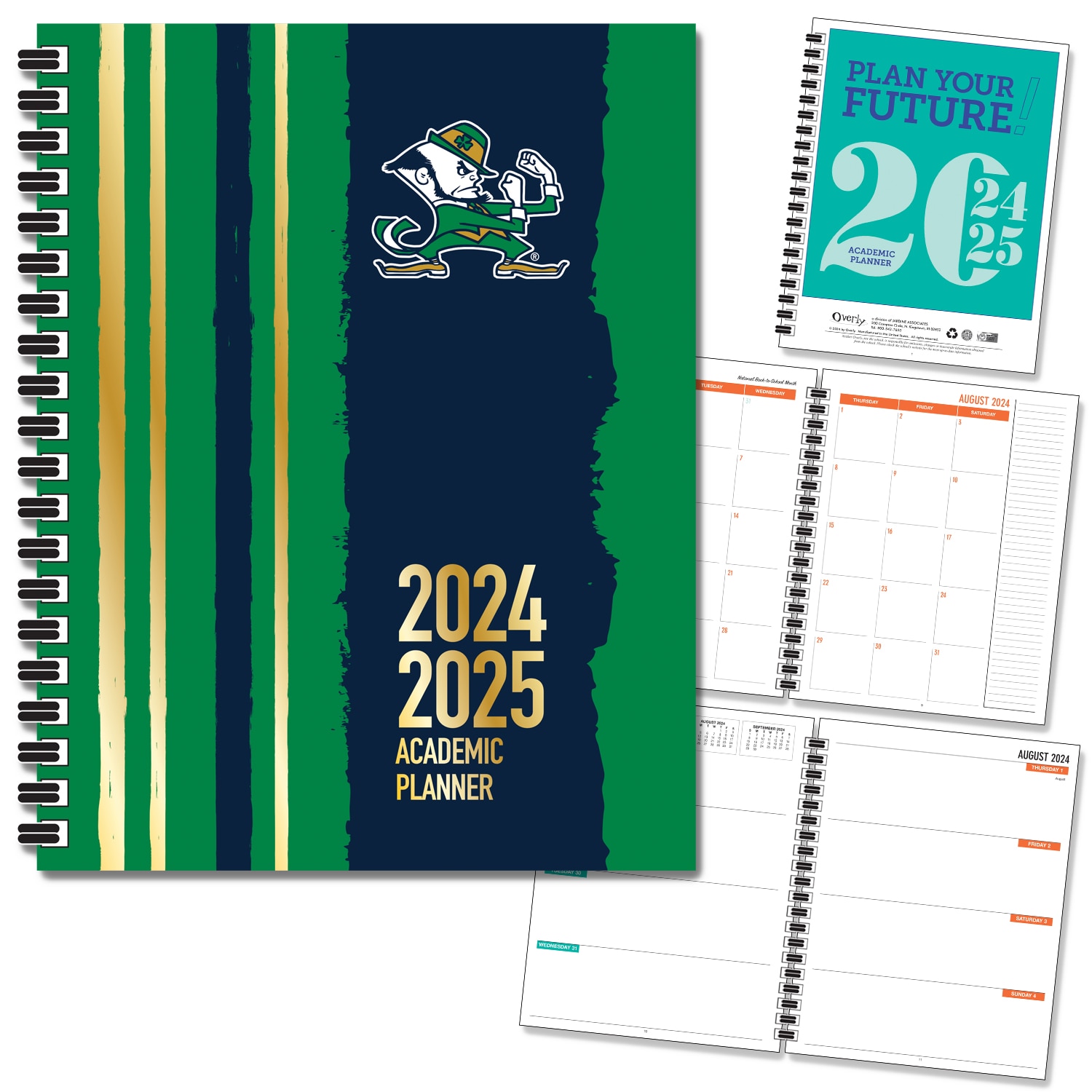 FY 25 ND Spirit Soft Touch Foil - Mascot Imprinted Planner 24-25 AY 7x9