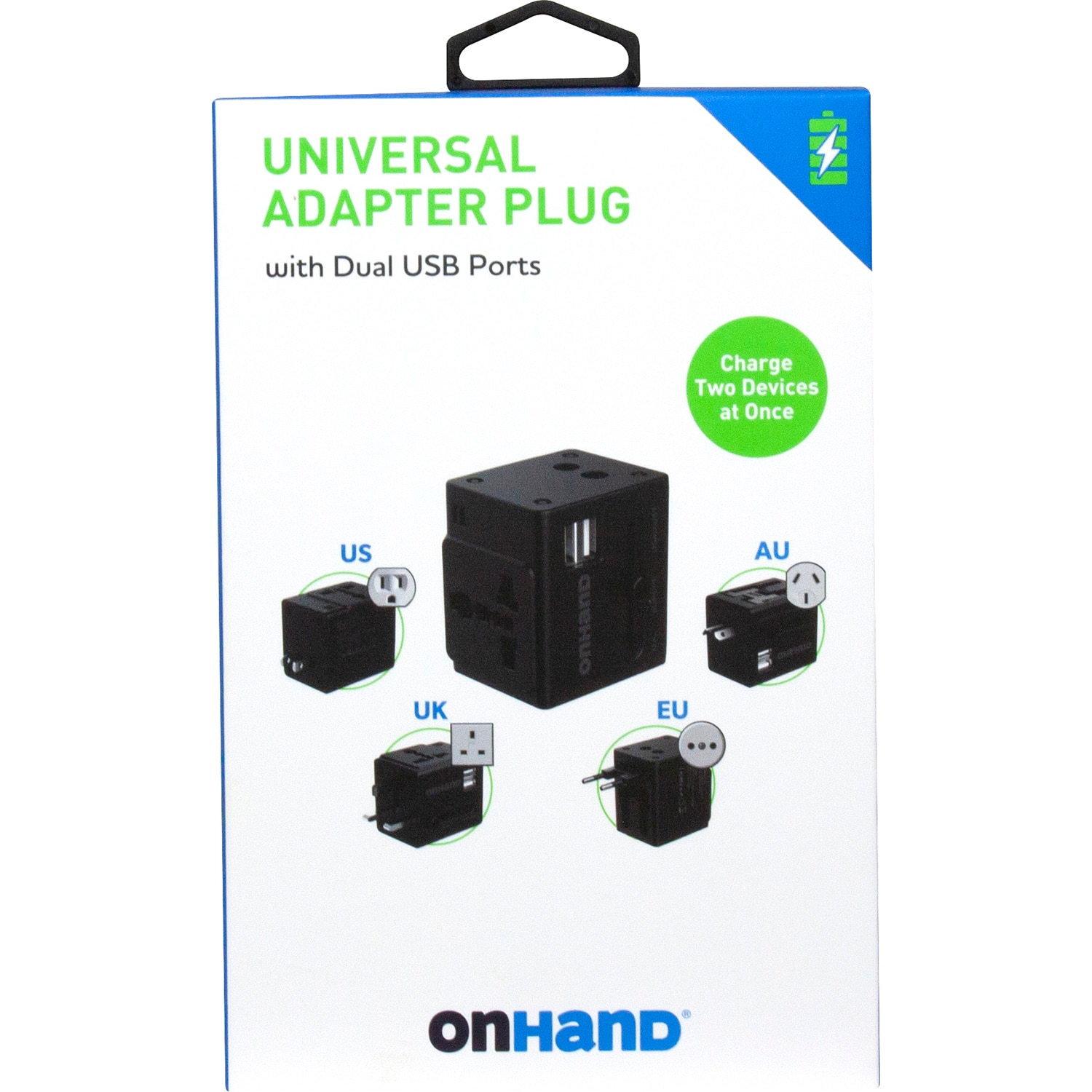 OnHand Universal Travel Adapter, Black