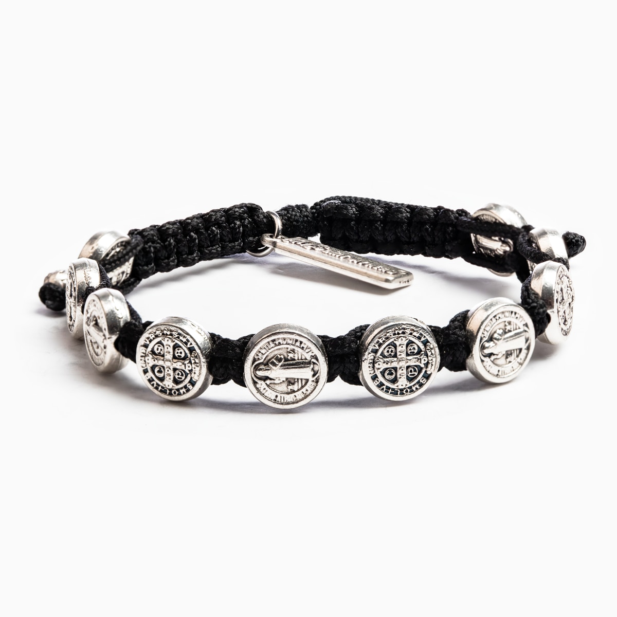 My Saint My Hero Benedictine Blessing Bracelet Black/Silver Medals