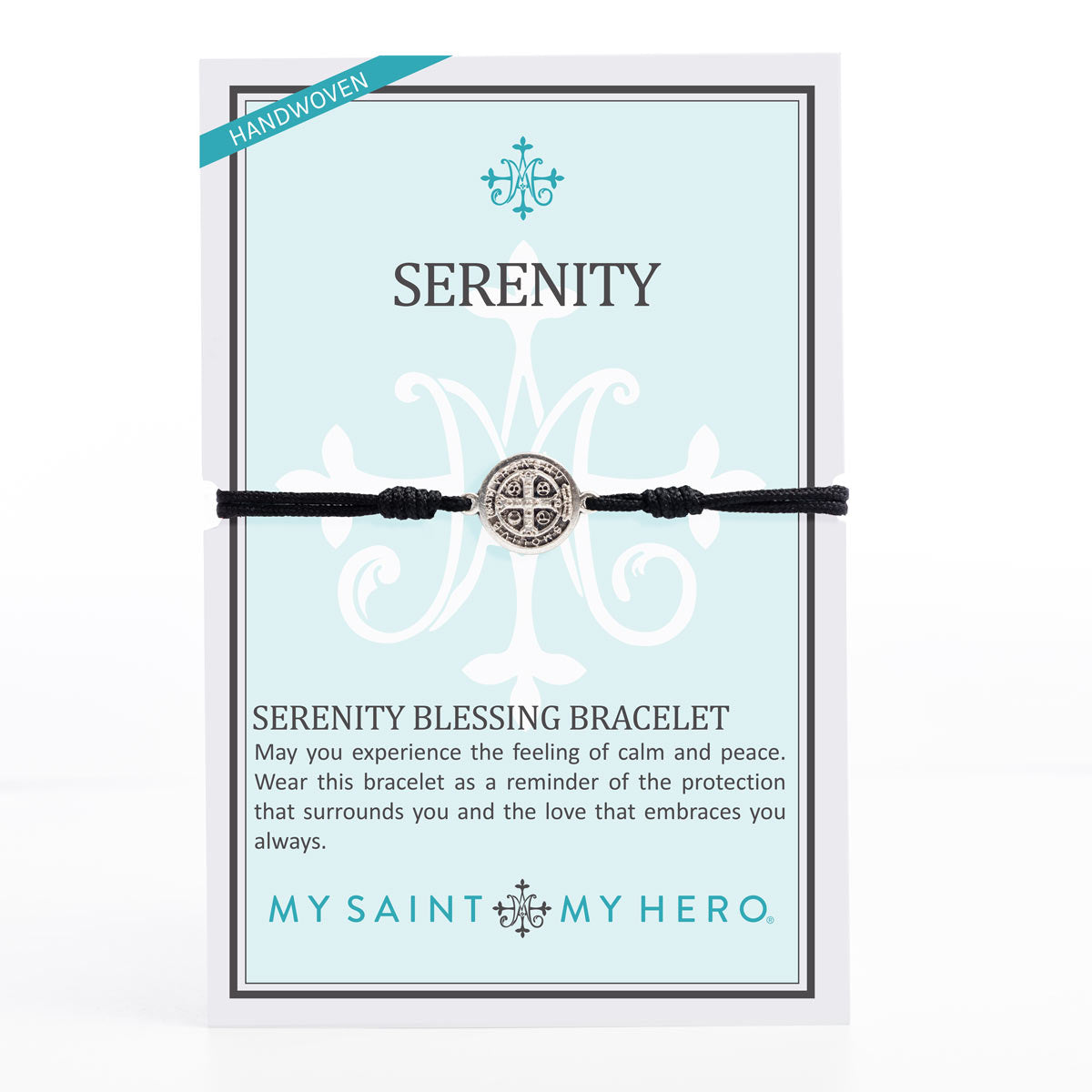 My Saint My Hero Serenity Blessing Bracelet Silver/Black