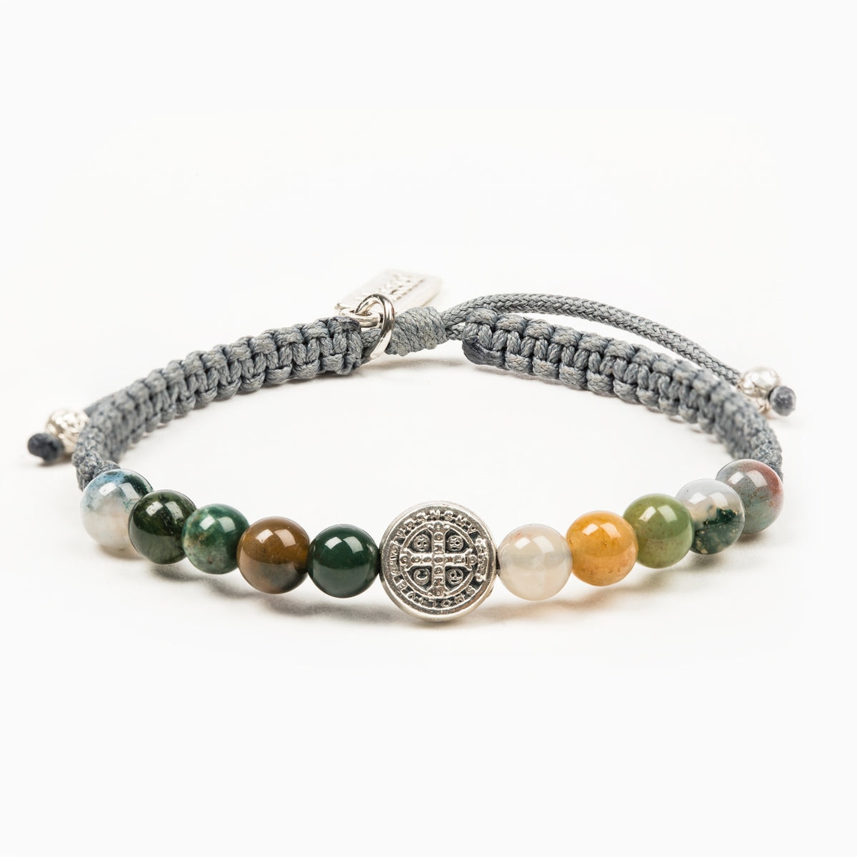 My Saint My Hero Wake Up & Pray Meditation Bracelet - Slate/Agate/Silver