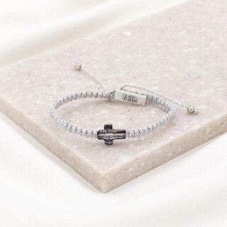 My Saint My Hero Faith Confirmed Bracelet - Silver/Black