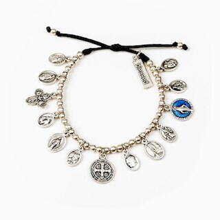 My Saint My Hero Glory Saints and Angels Bracelet Silver/Black