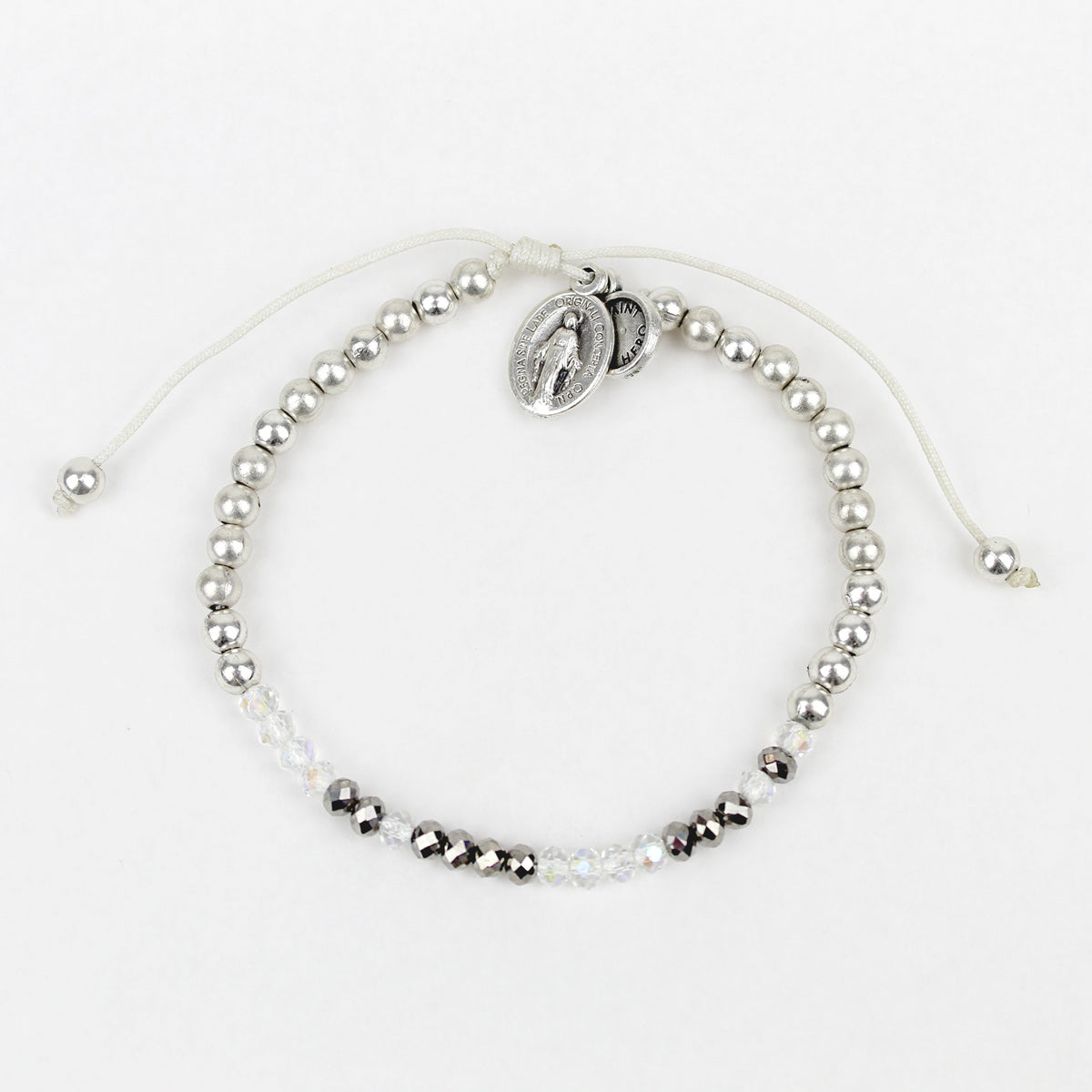 My Saint My Hero Sponsor Morse Code Bracelet - Silver